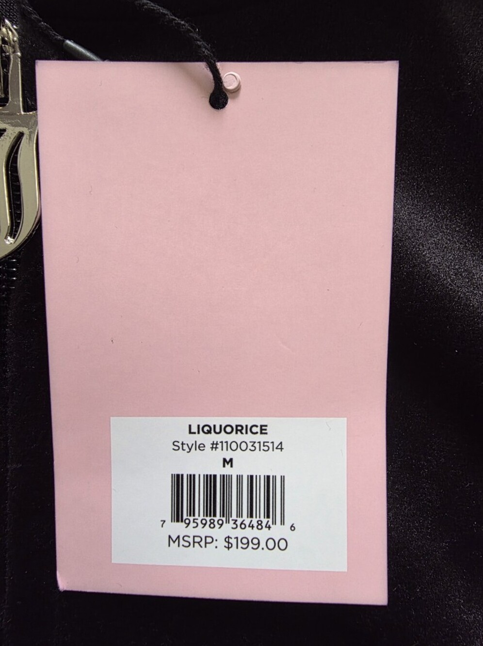 NWT Juicy Couture OG Bling Liquorice Black Velour Tracksuit Set Rhinestone Logo - Picture 4 of 15